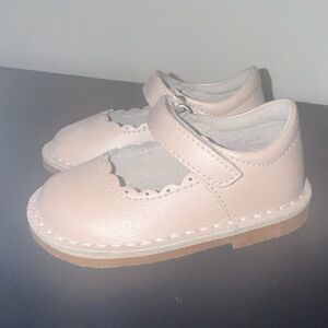 L'Amour Light Pink Scalloped Mary Jane Shoes